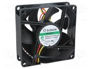 Fan: DC; axial; 24VDC; 80x80x25mm; 96.33m3/h; 43.1dBA; Vapo; 4500rpm SUNON