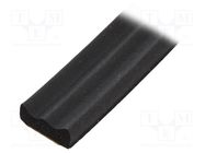 Gasket; EPDM; Thk: 4mm; black; L: 25m; W: 10mm RST ROZTOCZE