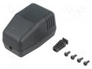Enclosure: for power supplies; X: 40mm; Y: 66mm; Z: 40mm; ABS; black MASZCZYK