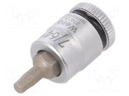 Socket; inch,Hex Plus key,socket spanner; HEX 7/64"; 1/4"; 28mm WERA