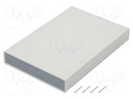 Enclosure: with panel; X: 200mm; Y: 280mm; Z: 40mm; ABS; light grey GAINTA