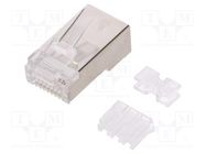 RJ45; plug; Cat: 6a; shielded; gold-plated; Layout: 8p8c; for cable LOGILINK