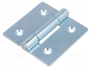 Hinge; Width: 60mm; stainless steel; H: 60mm; Holes pitch: 36/36mm ELESA+GANTER