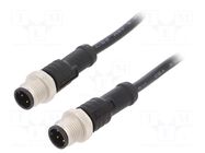 Cable: for sensors/automation; plug; PIN: 4; M12 male,both sides AMPHENOL LTW