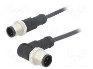 Cable: for sensors/automation; PIN: 4; with metal nut; plug; 250V AMPHENOL LTW