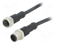 Cable: for sensors/automation; PIN: 8; with metal nut; plug; 30V AMPHENOL LTW