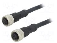 Cable: for sensors/automation; M12; PIN: 12; with metal nut; plug AMPHENOL LTW