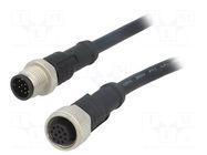 Cable: for sensors/automation; PIN: 12; with metal nut; plug; 30V AMPHENOL LTW