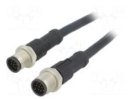 Cable: for sensors/automation; PIN: 12; with metal nut; plug; 30V AMPHENOL LTW