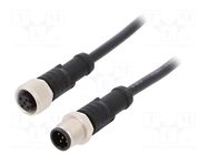 Cable: for sensors/automation; M12; PIN: 5; with metal nut; plug AMPHENOL LTW