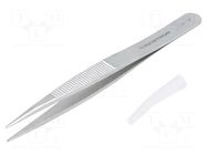 Tweezers; 120mm; for precision works; Blade tip shape: sharp LINDSTRÖM
