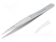 Tweezers; 120mm; for precision works; Blade tip shape: sharp LINDSTRÖM