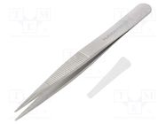 Tweezers; 120mm; for precision works; Blade tip shape: flat LINDSTRÖM