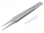 Tweezers; 120mm; Blades: narrowed; Blade tip shape: sharp LINDSTRÖM