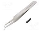 Tweezers; 115mm; for precision works; Blades: curved,narrowed LINDSTRÖM