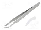Tweezers; 115mm; for precision works; Blades: curved LINDSTRÖM