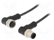 Cable: for sensors/automation; PIN: 4; M12-M12; 1m; plug; plug; 250V AMPHENOL LTW