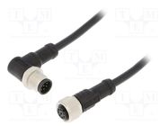 Cable: for sensors/automation; PIN: 8; M12-M12; 1m; plug; plug; 30V AMPHENOL LTW