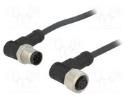 Cable: for sensors/automation; PIN: 8; M12-M12; 1m; plug; plug; 30V AMPHENOL LTW