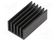 Heatsink: extruded; grilled; black; L: 37.5mm; W: 21mm; H: 14mm FISCHER ELEKTRONIK