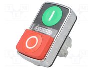 Switch: double; 22mm; Stabl.pos: 1; green/red; ZBVB,ZBVG,ZBVJ,ZBVM SCHNEIDER ELECTRIC