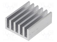 Heatsink: extruded; grilled; natural; L: 25mm; W: 21mm; H: 10mm; raw FISCHER ELEKTRONIK