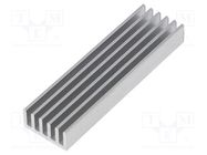 Heatsink: extruded; grilled; natural; L: 75mm; W: 21mm; H: 10mm; raw FISCHER ELEKTRONIK