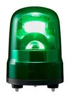 BEACON, FLASH/ROTATE, GRN, 100MM, 24VDC