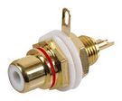 Red Chassis Mount Gold Plated Phono (RCA) Female Jack