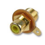 Yellow Chassis Mount Gold Plated Phono (RCA) Female Jack