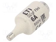 Fuse: fuse; quick blow; 6A; 500VAC; 500VDC; ceramic; DII; D ETI POLAM