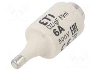 Fuse: fuse; 6A; 500VAC; 500VDC; quick blow; ceramic; DII; D ETI POLAM