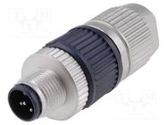 Connector: M12; plug; PIN: 3; male; A code-DeviceNet / CANopen HARTING