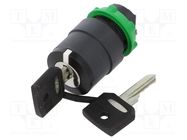 Switch: rotary with key; 22mm; Stabl.pos: 3; black; none; IP66 SCHNEIDER ELECTRIC