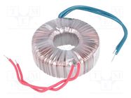 Transformer: toroidal; 100VA; 230VAC; 15V; 6.66A; Leads: cables 