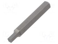 Screwdriver bit; hex key; HEX 2.5mm; Overall len: 28mm; MICRO WIHA