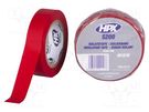 Tape: electrical insulating; W: 15mm; L: 10m; Thk: 0.15mm; red; 241% HPX