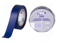 Tape: electrical insulating; W: 19mm; L: 10m; Thk: 0.15mm; blue; 241% HPX