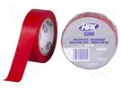 Tape: electrical insulating; W: 19mm; L: 10m; Thk: 0.15mm; red; 241% HPX