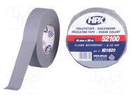 Tape: electrical insulating; W: 19mm; L: 20m; Thk: 0.15mm; grey; 125% HPX