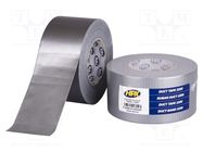 Tape: duct; W: 75mm; L: 50m; Thk: 0.2mm; silver; natural rubber; 12% HPX