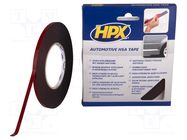 Tape: fixing; W: 6mm; L: 10m; Thk: 1.1mm; double-sided; acrylic HPX