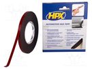 Tape: fixing; W: 9mm; L: 10m; Thk: 1.1mm; double-sided; acrylic HPX