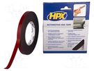 Tape: fixing; W: 12mm; L: 10m; Thk: 1.1mm; double-sided; acrylic HPX