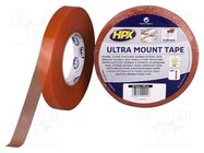 Tape: fixing; W: 19mm; L: 50m; Thk: 0.2mm; double-sided; transparent HPX