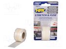 Tape: sealing; W: 25mm; L: 3m; Thk: 0.5mm; transparent; silicone; 300% HPX