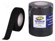 Tape: textile; W: 19mm; L: 10m; Thk: 0.3mm; caoutchouc; black; 32N/cm HPX