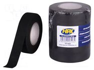 Tape: textile; W: 19mm; L: 10m; Thk: 0.3mm; caoutchouc; black; 32N/cm HPX