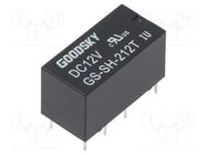 Relay: electromagnetic; DPDT; Ucoil: 12VDC; 2A; 1A/120VAC; 2A/24VDC GOODSKY