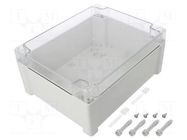 Enclosure: multipurpose; X: 191mm; Y: 240mm; Z: 107mm; TEMPO; grey FIBOX